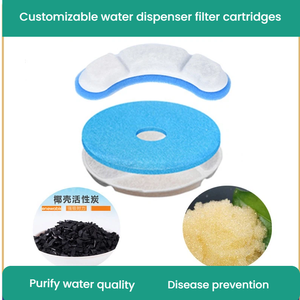 Filtros de Repuesto de Carbón Activado de Cáscara de Coco, Filtros de Filtración Universales de 4 Capas para Dispensador Automático de <span class=keywords><strong>Agua</strong></span> para Mascotas - Product Image 1