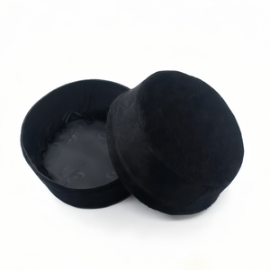 Chapeau Kufi islamique en velours de vison à coque rigide, chaud, respirant et écologique, chapeau de prière quotidien musulman pour l'hiver - Product Image 1