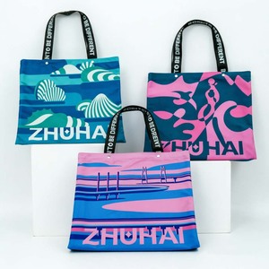 Bolsa de compras de poliéster con impresión por sublimación a todo color personalizada, con logotipo para regalo promocional - Product Image 1