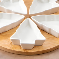 Ensemble de plats de service en céramique sur mesure, style européen, motif sapin de Noël, pour fournitures de cuisine transfrontalières, fabriqué sur commande