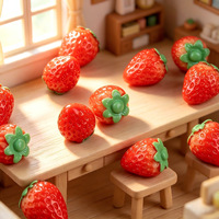Miniature de simulation de paysage, jouet alimentaire, fruits 3D, fraises, accessoires décoratifs à peindre soi-même, petits éléments en résine pour mariage