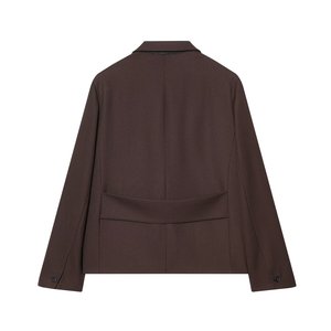 Completo da donna 2025 nuovo, 2 pezzi, casual, alla moda, con decorazioni a tasche, completo a maniche lunghe + gonna ampia a pieghe retrò chic da donna - Product Image 2