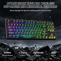 Teclado Mecánico Inalámbrico ATTACK SHARK X87 ULTRA 10000mAh RGB con Resorte de Hoja y Junta, 87 Teclas TKL para Gamers de PC