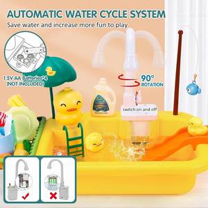 Évier de cuisine électronique éducatif pour enfants, jouet de jeu de rôle pour la vaisselle - Product Image 3