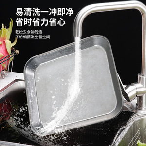 Stainless Steel Snack Plate 14x14cm Square Retro Style Cold Dish Vegetable Plate <b>Barbecue</b> Tray Hotel Use - Product Image 1