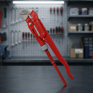 TTAKE CRV Steel S-Shaped Adjustable Pipe Wrench 0-60mm Socket Capacity 430mm Length Chrome Finished OEM Support Metric - Product Image 2