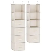 Armoire suspendue pliable en tissu avec poches latérales et tiroirs, organisateur mural pour vêtements et chaussures pour chambre et salon