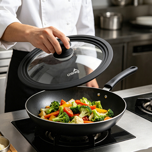 Couvercle universel en silicone multi-tailles 3-en-1 pour casseroles et poêles, compatible avec les ustensiles de cuisine de 10, 11 et 12 pouces, couvercle en verre trempé avec évent vapeur - Product Image 6