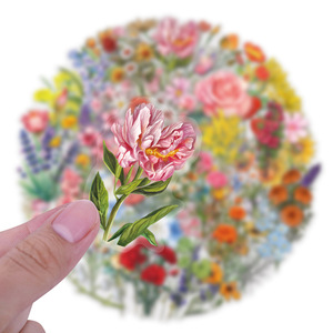 Pack de Matériaux Autocollants Floraux Transparents - Série Originale <span class=keywords><strong>Secret</strong></span> Langue <span class=keywords><strong>des</strong></span> <span class=keywords><strong>Fleurs</strong></span> Sauvages - Autocollants Imperméables <span class=keywords><strong>Fleurs</strong></span> et Plantes - Product Image 4