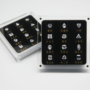 Twelve-Shaped Diamond Cut Reference Zircon Stones Acrylic Display Set For DIY Jewelry Making Tools Gemstone Specimen Sample - Product Image 3