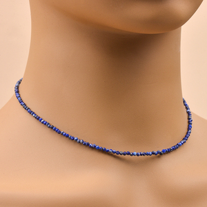 Design semplice 2mm <span class=keywords><strong>pietra</strong></span> naturale granato ametista <span class=keywords><strong>pietra</strong></span> <span class=keywords><strong>di</strong></span> <span class=keywords><strong>luna</strong></span> Lapis <span class=keywords><strong>collana</strong></span> <span class=keywords><strong>di</strong></span> perline sfaccettate per gli uomini e le donne indossano gioielli quotidiani - Product Image 2