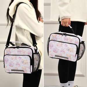 Pastel Animal Floral <b>Lunch</b> Bag <b>Insulated</b> <b>Lunch</b> <b>Box</b> Bag with Front Pocket and Shoulder Strap for School Travel - Product Image 5