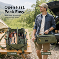 Sac de rangement pour outils de camping de grande capacité en Oxford 900D, double compartiment, résistant à l'eau, pochette de rangement MOLLE, équipement de plein air portable