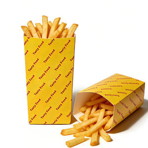 Customized Non-foldable Recyclable Disposable Paperboard Takeout Potato Chips French Fries Snack <b>Packaging</b> <b>Boxes</b> with Stamping - Product Image 6