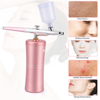 Kit de Compresor de Aerógrafo Recargable KKS para Nail Art, Tatuajes, Pasteles y Maquillaje con Pistola Pulverizadora y Máquina de Hidratación Profunda de Agua y Oxígeno