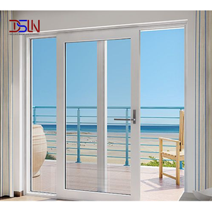 Promotion : Porte coulissante moderne sans cadre en PVC avec double vitrage trempé, plusieurs couleurs, produit fini, pour extérieur et intérieur - Product Image 1