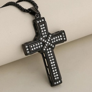Collar con Colgante de Cruz de Cristal, Acero Inoxidable, Chapado en Oro de 18K, Sin Deslustre, Joyería Religiosa Cristiana, Regalo de Bautizo - Product Image 4