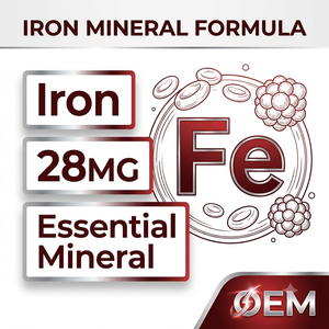 Cápsulas de Hierro OEM ODM 28mg GMP Halal 90 Unidades Suplemento de Bisglicinato Ferroso - Product Image 3