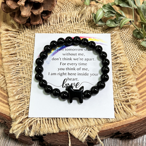 <span class=keywords><strong>Bracciale</strong></span> alla moda con perline in pietra naturale da 8 mm e ciondolo a forma di cane, protezione, forza, energia negativa, guarigione per uomo e donna, con carte - Product Image 2