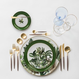 <span class=keywords><strong>Vajilla</strong></span> de estilo inglés Turc <span class=keywords><strong>Vintage</strong></span>, <span class=keywords><strong>vajilla</strong></span> de porcelana vaisselle real de cerámica fina <span class=keywords><strong>blanca</strong></span> en relieve, juegos de regalo, plato de jungla - Product Image 4