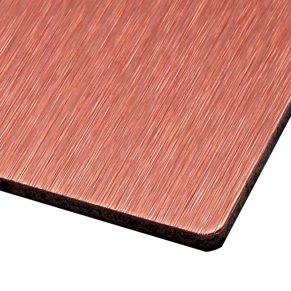 ACEBOND ACP Rose Gold Color Brushed Acm Panel Aluminum Composite Cladding Outdoor Indoor PE PVDF NANO 2/3/4/5/6mm 60 Colors