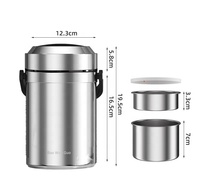 Grande capacité 304 acier inoxydable 1.6L Thermos Boîte à lunch Conteneurs de stockage de soupe alimentaire Flacons à vide Boîte à bento portable