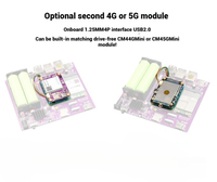 Placa de Desarrollo Mcuzone Raspberry Pi CM4 4G, CAT4 LTE, Batería 18650, BCM2712 de 64 Bits, Mini Computadora USB Linux PCIe UPS