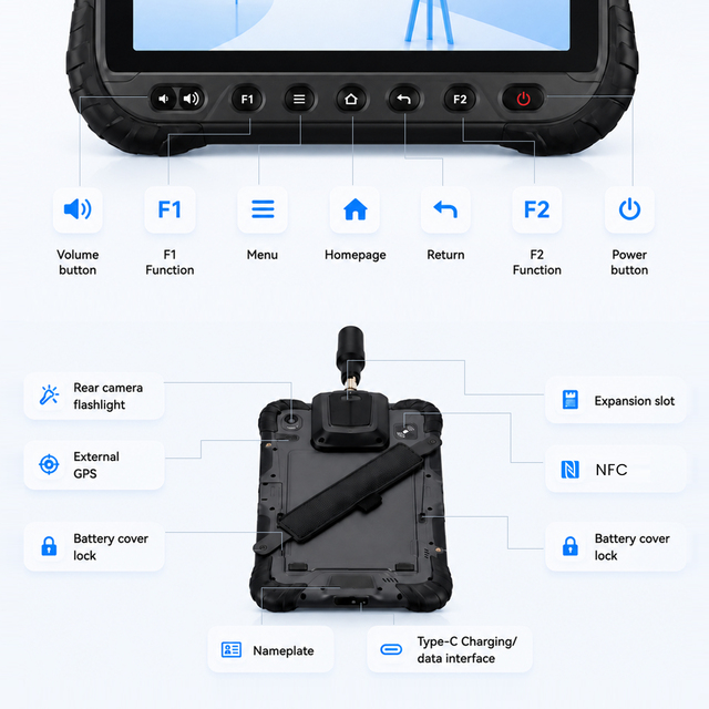 TB80 GNSS RTK Android Industrial Rugged Tablet High Precision Positioning Device for Survey GIS Mapping Agriculture Navigation