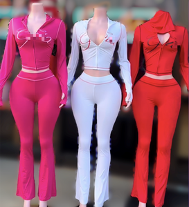 أزياء Peeqi ، بدلة رياضية جديدة للنساء بلون سادة ، هودر مثير بطباعة حروف ، طقم بنطلون من قطعتين بأكمام طويلة - Product Image 4