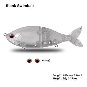 Corps de leurre de pêche ABS articulé en 2 parties, 150 mm, 55 g, à coulée lente, avec billes sonores, pour peinture personnalisée, OEM personnalisé - Product Image 1