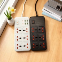Multiprise universelle DENIXI haute puissance à une ou deux rangées avec interrupteur USB, multifonctionnelle et multi-pays
