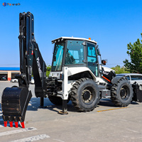Tracteur polyvalent de haute qualité 4x4 avec pelle rétrocaveuse et chargeur frontal pour la construction