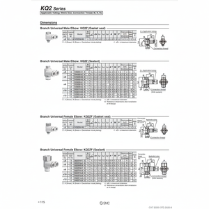 นิวเมติกส์แบบสัมผัสเดียว KQ2Z08-02AS ชิ้นส่วนนิวเมติก SMC - Product Image 1