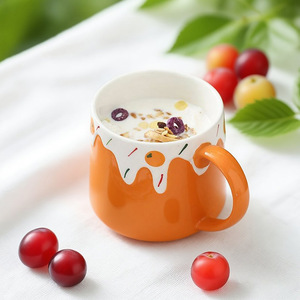 Factory direct sales of Instagram-style fruit-embossed <b>ceramic</b> water <b>cups</b>, milk and coffee <b>cups</b>, and high-value <b>ceramic</b> mugs. - Product Image 2