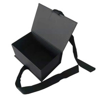 Boîtes cadeaux en carton pliable rigide de luxe noires personnalisées Emballage en papier noir magnétique pliable à fermeture magnétique pour vêtements personnalisés