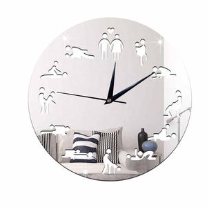 <span class=keywords><strong>Horloge</strong></span> murale moderne silencieuse en forme de cœur, cadeau de mariage, décoration murale pour chambre à coucher, design moderne, position sexuelle, silencieuse - Product Image 5