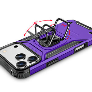 Shockproof Heavy-Duty 2in1 Armor <b>Phone</b> Case - Metal Core 360° Rotating Ring Stand, 8 Optional Colors, Magnetic <b>Phone</b> Case - Product Image 6