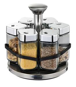 Set di Portaspezie in <span class=keywords><strong>Ceramica</strong></span> Ecologico, Contenitori per Condimenti Quadrati Multifunzionali con Supporto - Product Image 1