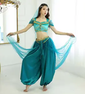 New Movie Party Performance Wear Aladdin Jasmine Princess Cosplay Costume For Adult Women Girls Halloween