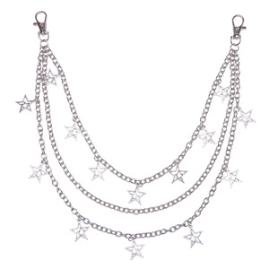 โซ่คล้องกางเกงลายดาวฮิปฮอป หลายชั้น ทำจากโลหะผสมสังกะสี โซ่คาดเอว สไตล์ปาร์ตี้พังก์ แฟชั่นโซ่คล้องตัว - Product Image 5