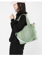 Grand sac fourre-tout portable en toile tendance unisexe, sac à bandoulière décontracté pour le travail avec fermeture éclair, sangle bandoulière et poche interne pour documents, couleur unie