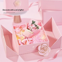 Boîte cadeau avec logo personnalisé, rose rose, laminage mat, grande taille, emballage de parfum, boîte pour souvenir de rentrée scolaire
