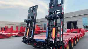 Semi-remorque à essieu bas avec plateforme de chargement large, haute capacité de charge pour le transport de grues et de chargeurs - Product Image 6