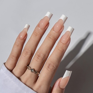 XCOATTIPS Faux Ongles en Gel Souple Longs Carrés, Couverture Complète, French Manucure X Coat, Faits à la Main, Épais, à Presser, Vente en Gros - Product Image 2