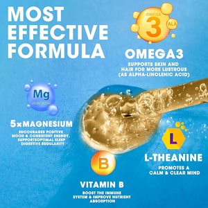 Gotas Líquidas Orales de Omega-3 Ultra Concentrado de 1000 mg con L-teanina, Vitaminas y Magnesio, Apoyo para el Sueño, Sin Gluten, Vegano - Product Image 3