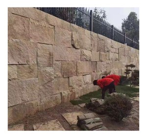 Tự nhiên chia g682 Vàng <span class=keywords><strong>Granite</strong></span> tường phải đối mặt với đá cho bên ngoài trang trí tường mặt tiền Ốp - Product Image 1