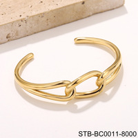 Brazalete de Acero Inoxidable 316L para Mujer, Marca FANKE, Dorado, Estilo Europeo Americano, Simple, Moderno, Doble, Discreto, para Fiesta
