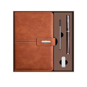 Logo personnalisé 2025 papeterie de luxe carnet de notes stylo bouteille coffret cadeau affaires noir en cuir PU journal magnétique A5 avec boîte/ - Product Image 2
