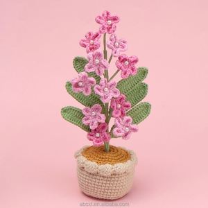 ต้นไม้ประดิษฐ์ในกระถาง งานถักโครเชต์ทำมือ ดอกฟอร์เก็ตมีน็อต สำหรับตกแต่งบ้านและเป็นของขวัญวันวาเลนไทน์ - Product Image 6