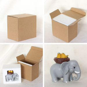 Figura de Elefante Pintada a Mano de Poliresina Artística de Lujo, Adorno de Jardín en Miniatura con Nido de Pájaros Amarillos para Patio Exterior - Product Image 6